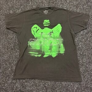 The Exorcist Horror Movie Graphic Tee Shirt Mens Large Black Neon Green Pazuzu